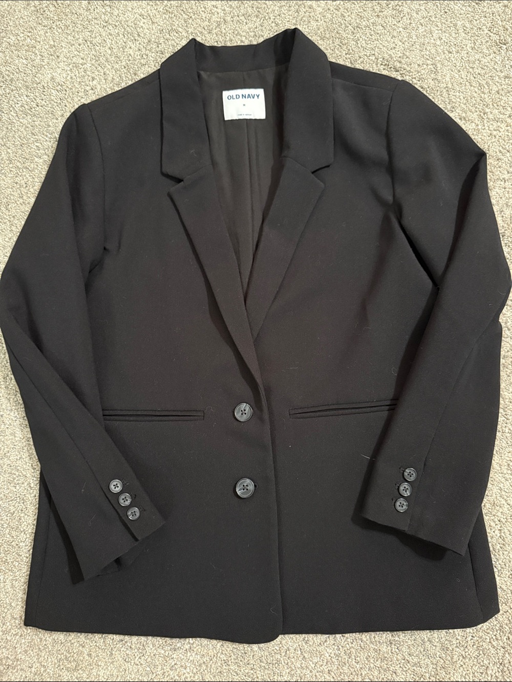 Old Navy Women's Lined Black Notch-Lapel Blazer